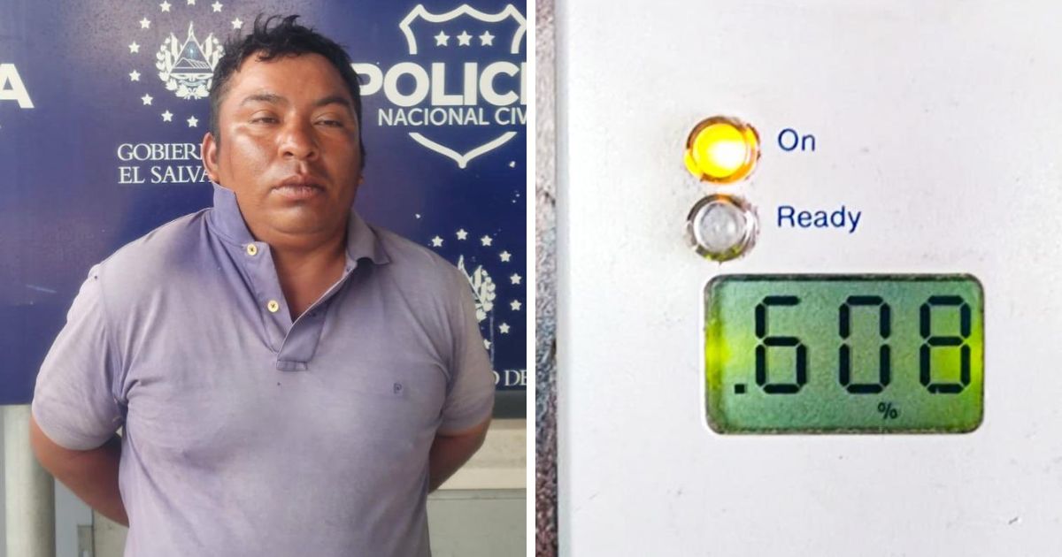 La PNC sacó de circulación a un sujeto con 608 grados de alcohol en Ahuachapán