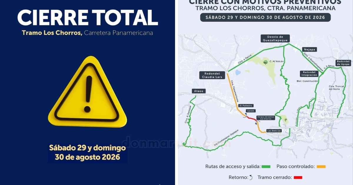 Cierre preventivo en Los Chorros se extenderá durante el fin de semana por trabajos en el talud