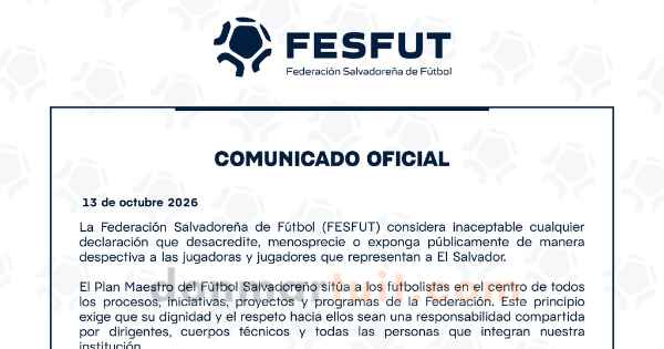 FESFUT rechaza declaraciones que desacrediten a jugadores de la selección nacional